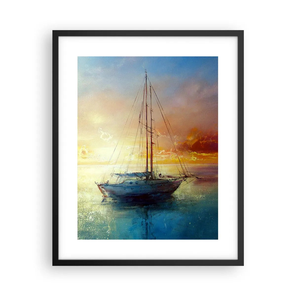 Poster in cornice nera - Nella baia dorata - 40x50 cm