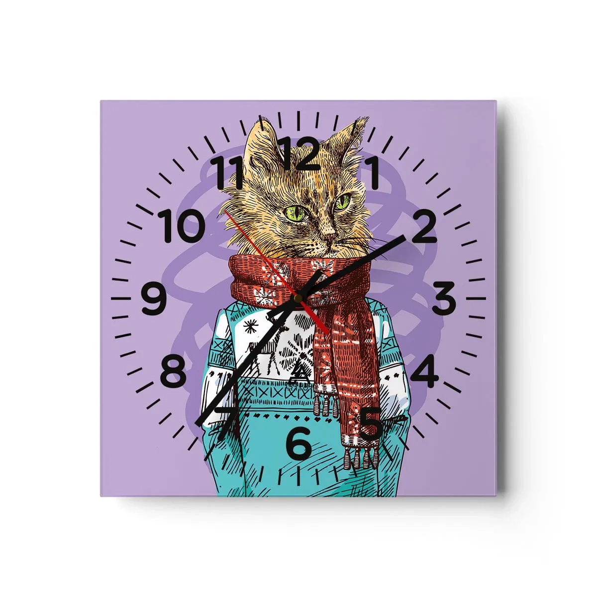 Orologio da parete - Orologio in Vetro - Un gatto non solo con gli stivali - 40x40 cm