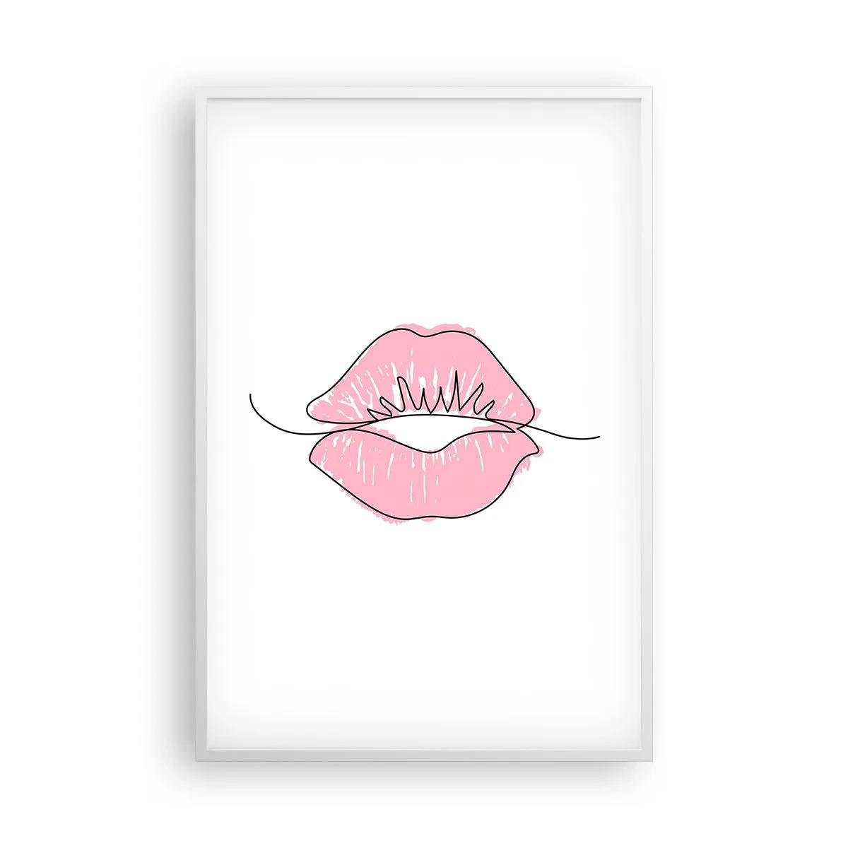 Poster in cornice bianca - Pronti al bacio? - 61x91 cm