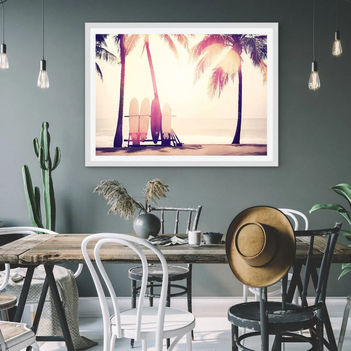 Poster in cornice bianca - Sarà un giorno fantastico - 50x40 cm