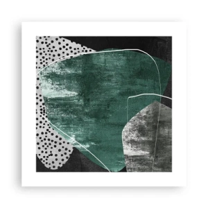 Poster - Astrazione colorata con petalo d'oro - 40x40 cm