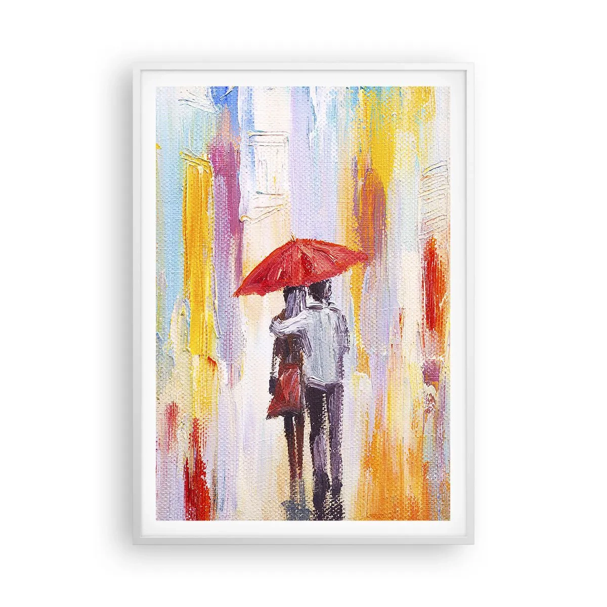 Poster in cornice bianca - Che piova ancora - 70x100 cm