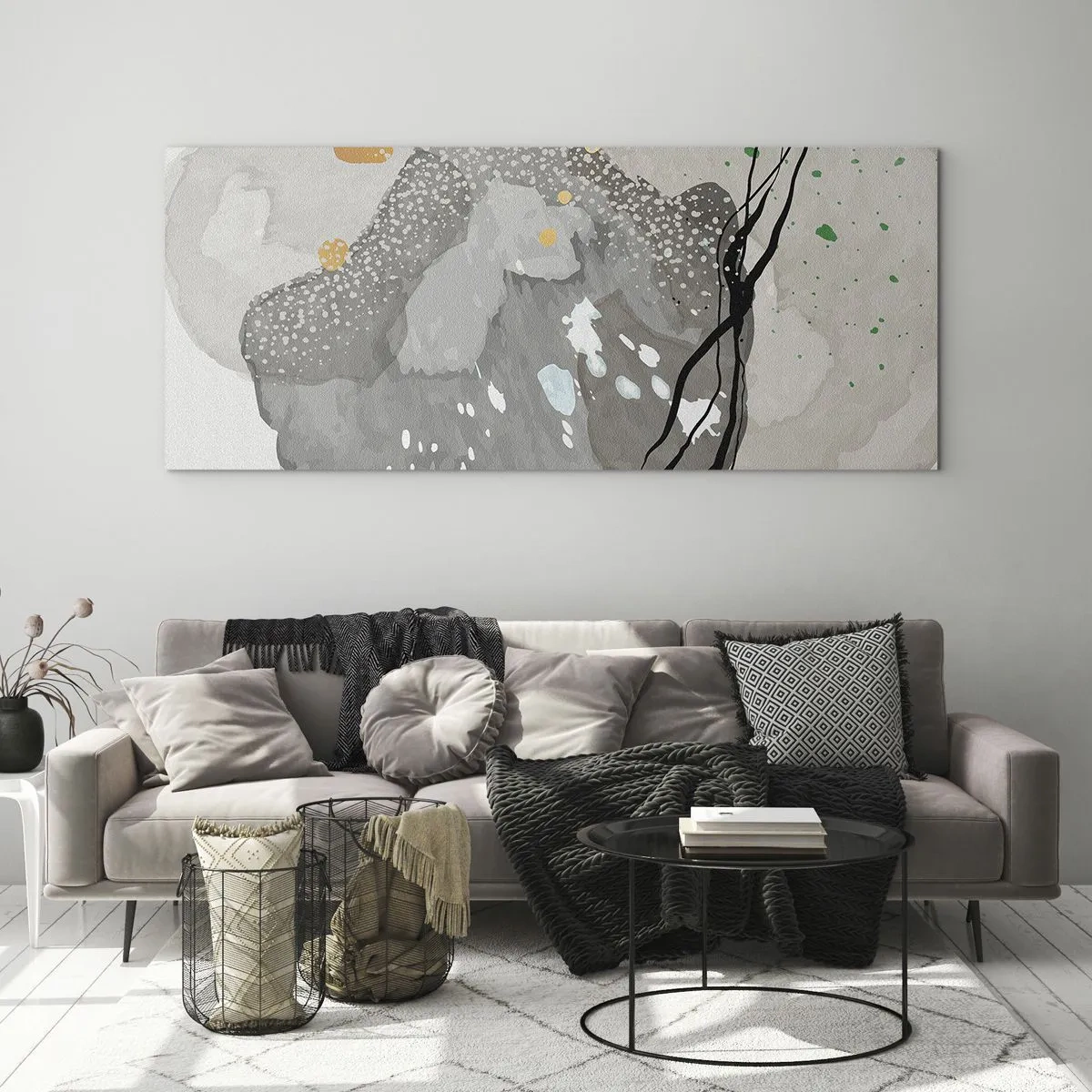 Quadro su vetro - Composizione organica - 100x40 cm