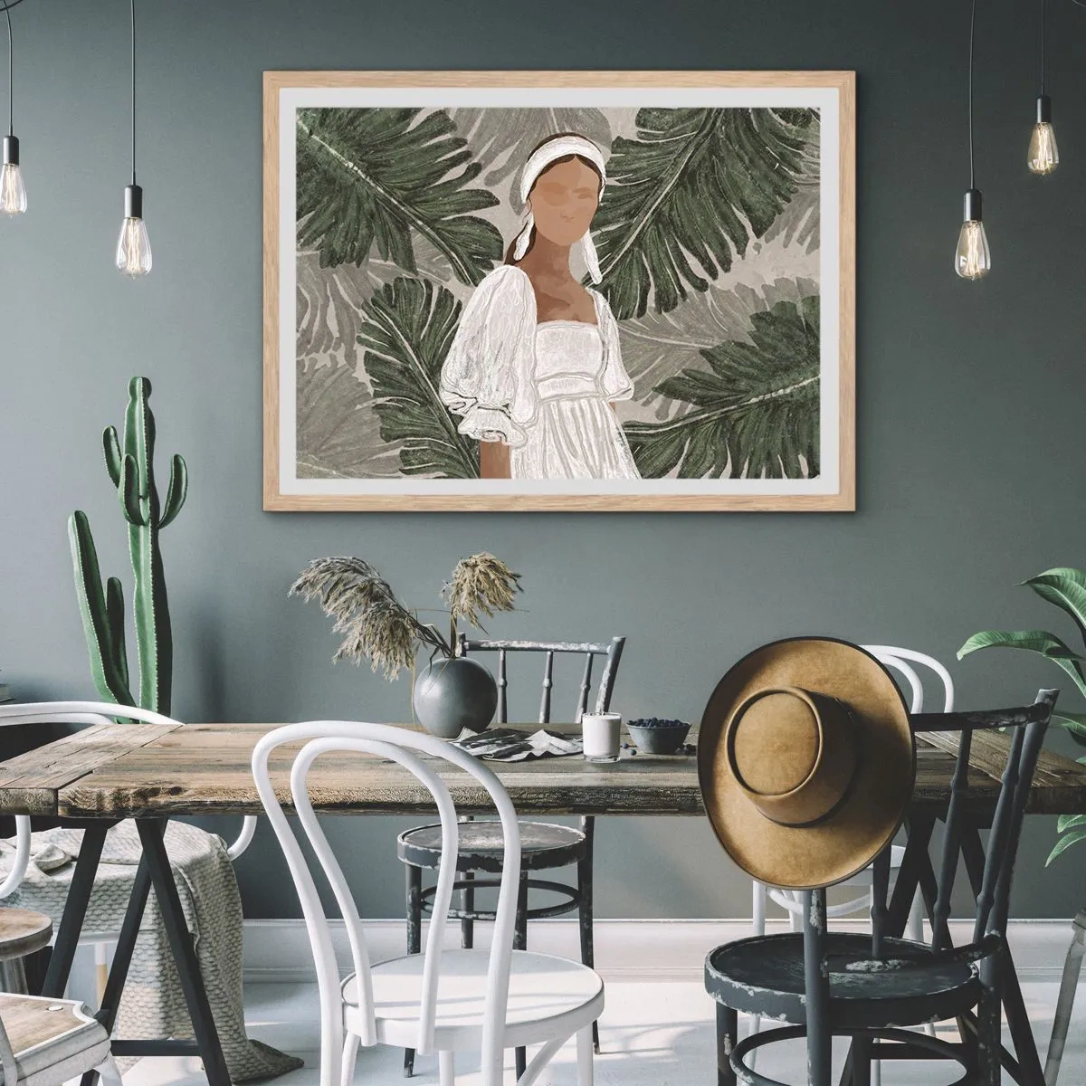 Poster in cornice rovere chiaro - Ritratto esotico - 70x50 cm