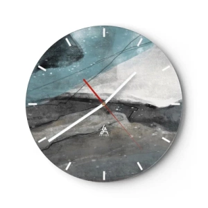 Orologio da parete - Orologio in Vetro - Una composizione astratta che ricorda un ghiacciaio e delle rocce. - 30x30cm - Astrazione: rocce e ghiaccio - Decorazione murale moderna per soggiorno, cucina e camera da letto ARTTOR