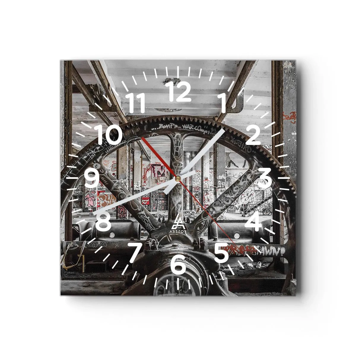 Orologio da parete - Orologio in Vetro - La vita segreta della fabbrica - 30x30 cm