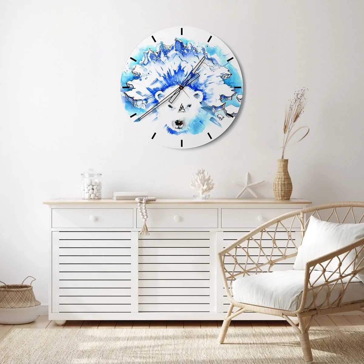 Orologio da parete - Orologio in Vetro - Il re dell'Artide con la corona di ghiaccio - 40x40 cm
