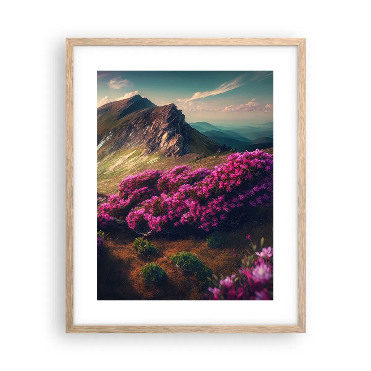 Poster in cornice rovere chiaro - L'estate sui monti - 40x50 cm