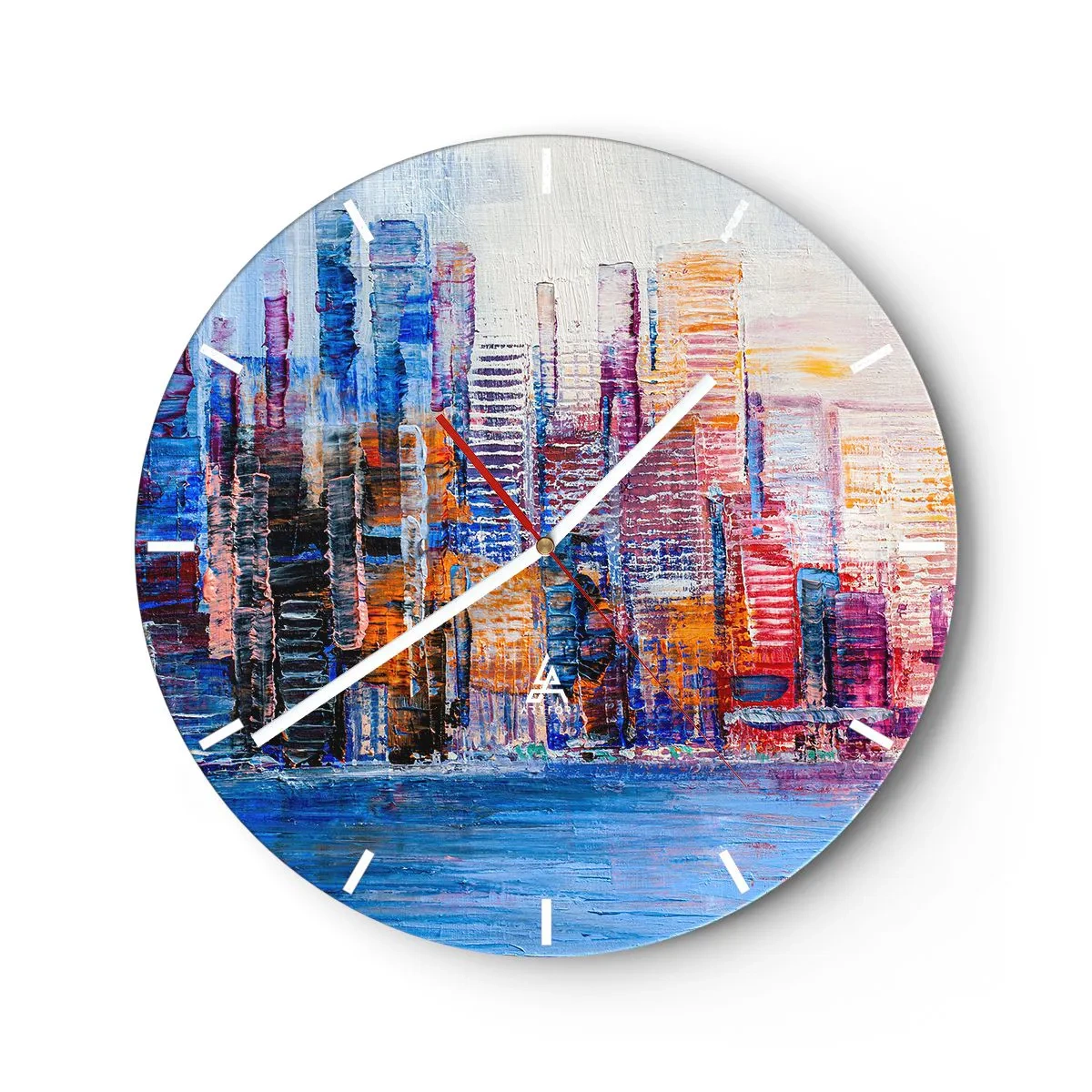 Orologio da parete - Orologio in Vetro - Metropoli gioiosa - 40x40 cm