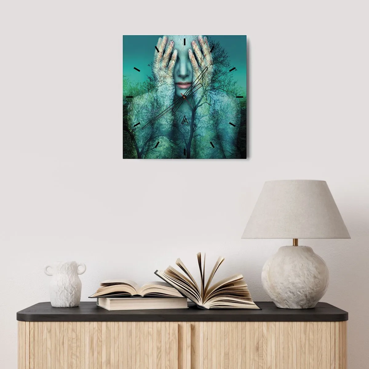 Orologio da parete - Orologio in Vetro - Immersa nel blu - 30x30 cm