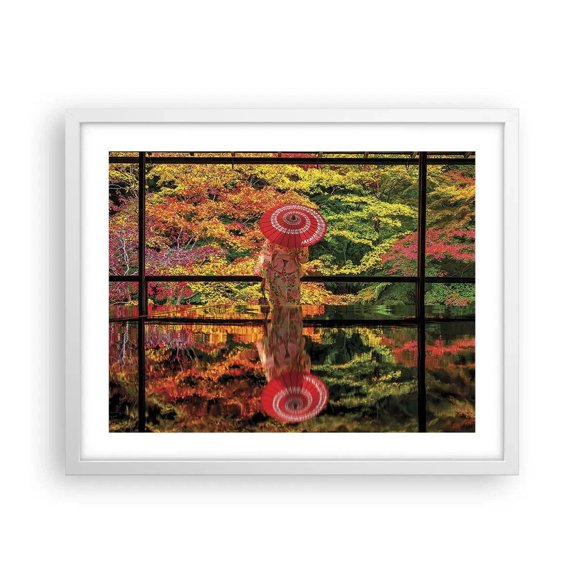 Poster in cornice bianca - Nel tempio della natura - 50x40 cm