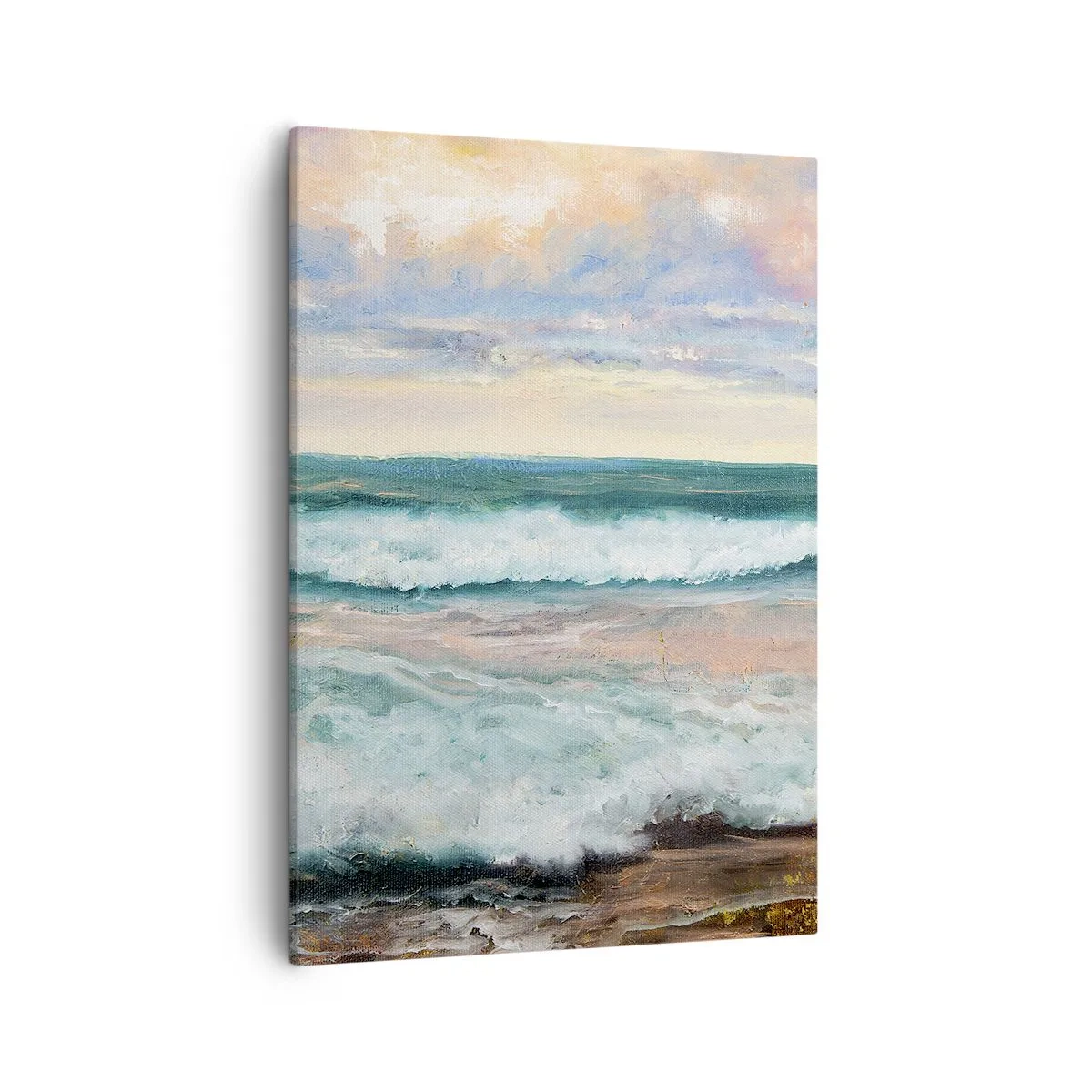 Quadro su tela - Stampe su Tela - Onde del mare contro un cielo nuvoloso al tramonto - 50x70cm - Dove l'anima si calma - Decorazione murale moderna per soggiorno e camera da letto ARTTOR
