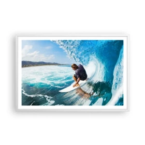 Poster in cornice bianca - Ballando con le onde - 91x61 cm