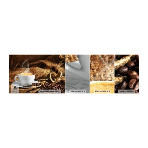 Campione di Fotomurale Adesivo Deluxe Sticker - L'odore di caffè con la schiuma del colore del miele - Gastronomia, Caffè, tazza di caffè - 100x30 cm