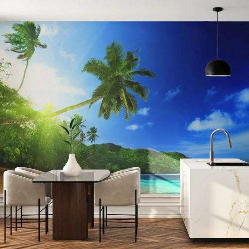 Fotomurali Premium Sand - Il lieve tocco dei tropici - Paesaggio, Oceano, Spiaggia - 250x175 cm