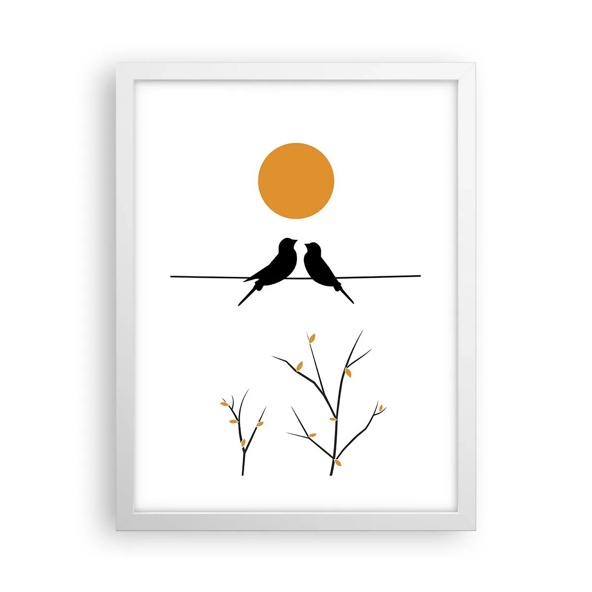 Poster in cornice bianca - Sera da usignoli - 30x40 cm