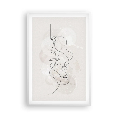 Poster in cornice bianca - Intrecciati in un abbraccio - 61x91 cm