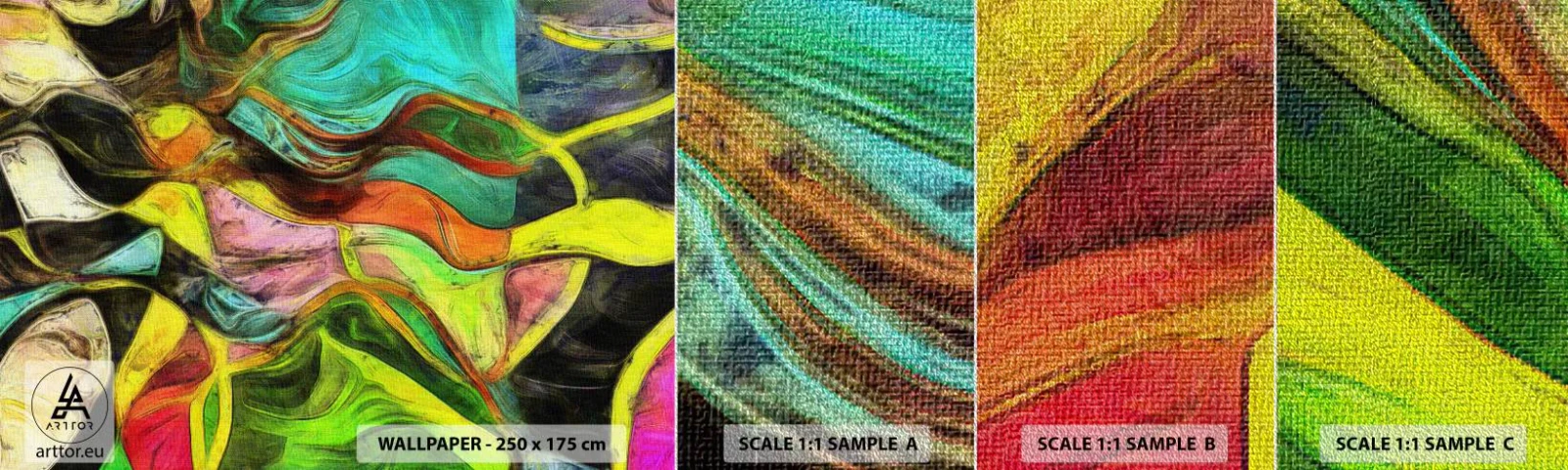 Campione di Fotomurale Premium Sand - Il movimento è vita - Astrazione, Pezzo, Pittura - 100x30 cm