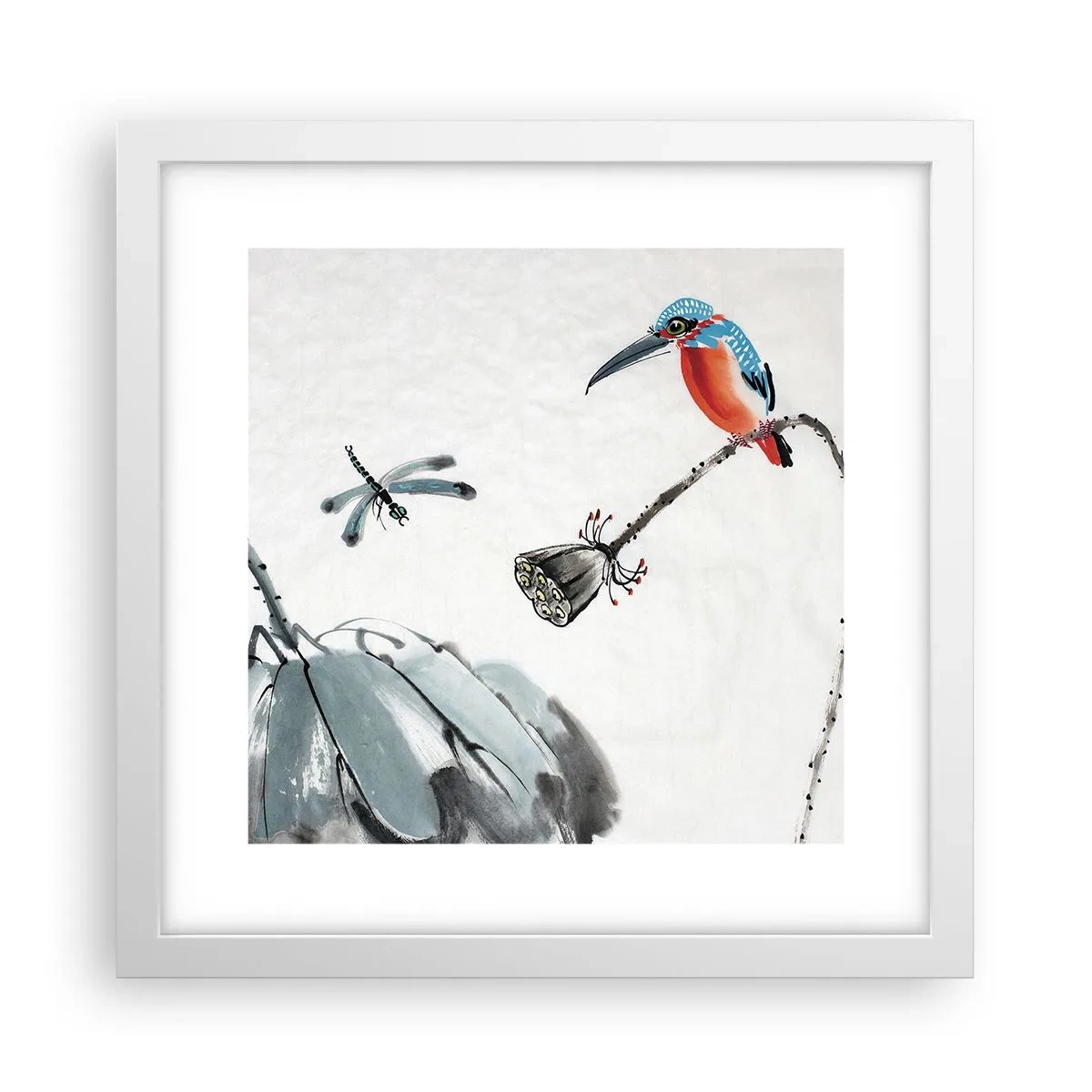 Poster in cornice bianca - La vita del prato - 30x30 cm