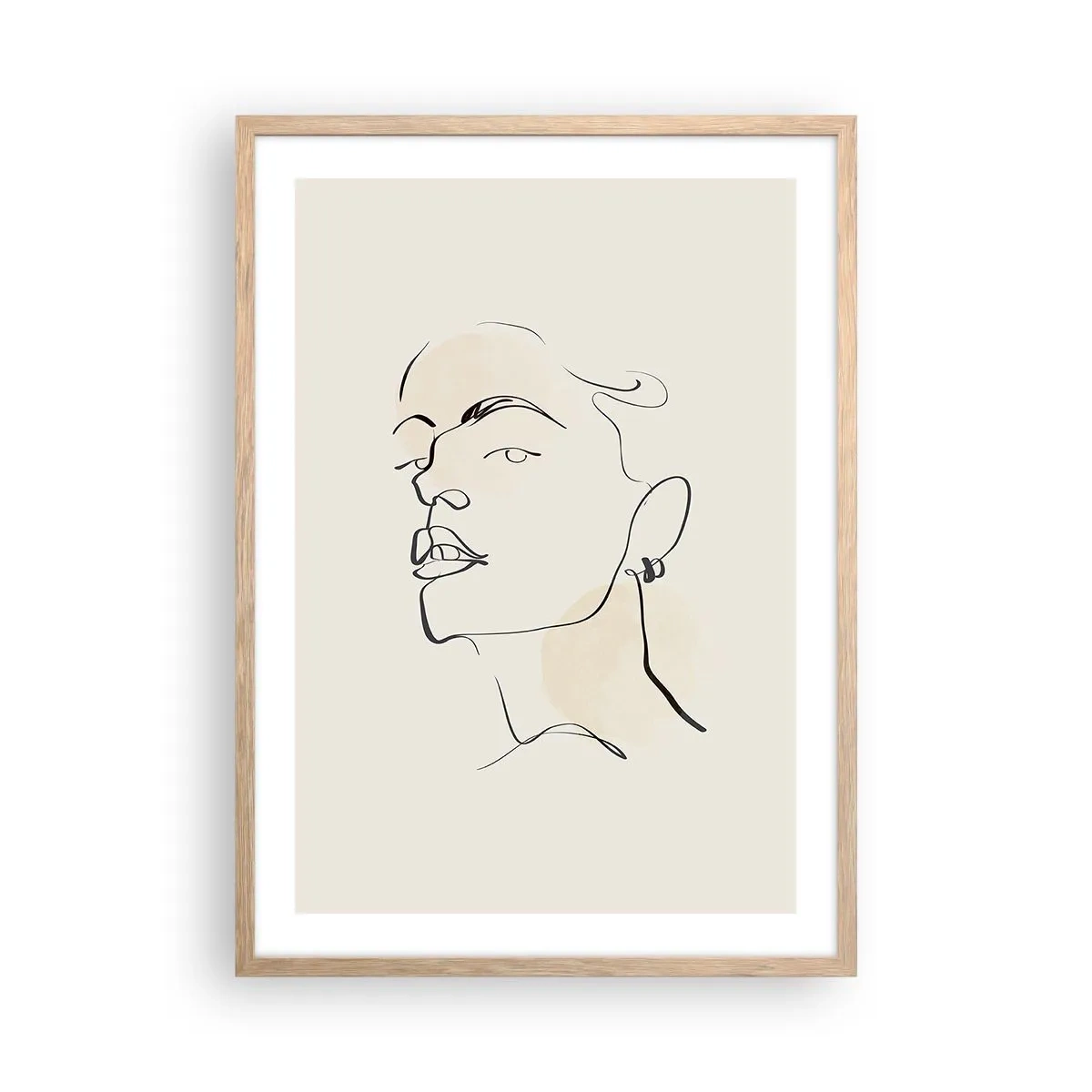 Poster in cornice rovere chiaro - Sguardo fiero - 50x70 cm