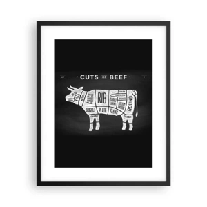 Poster in cornice nera - Il sillabario del macellaio - 40x50 cm