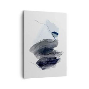 Quadro su tela - Stampe su Tela - Composizione astratta nei toni del grigio e del blu - 50x70cm - Intensità e movimento - Decorazione murale moderna per soggiorno e camera da letto ARTTOR