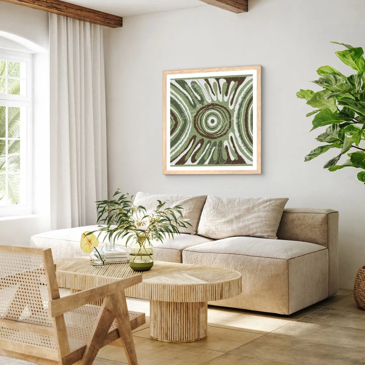 Poster in cornice rovere chiaro - Esplosione di emozioni - 60x60 cm