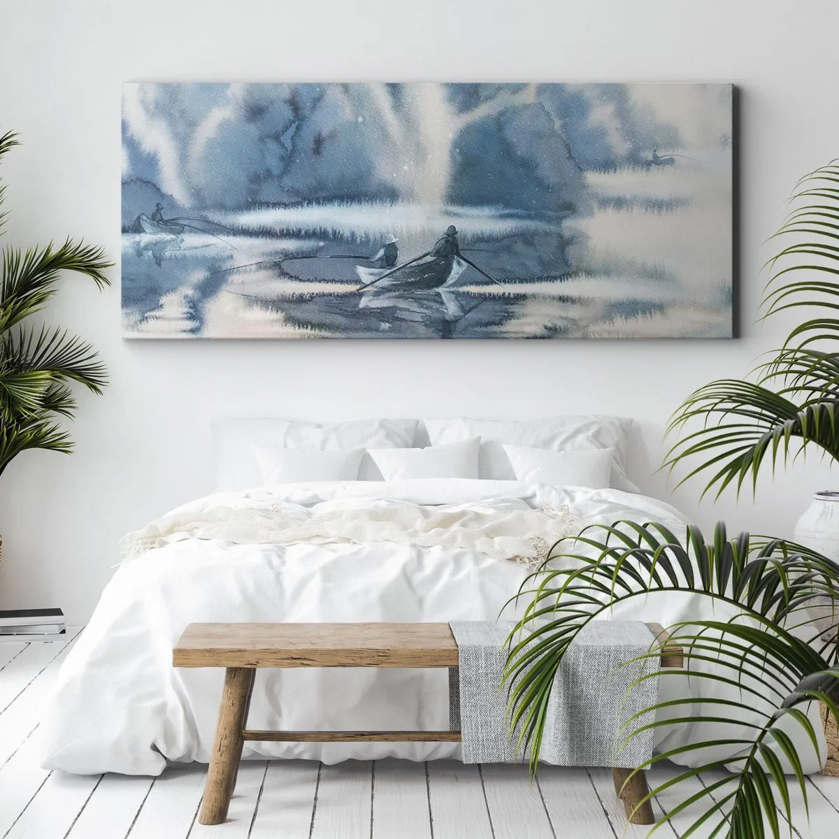 Quadro su tela - Stampe su Tela - I pescatori nel loro paradiso - 90x30 cm