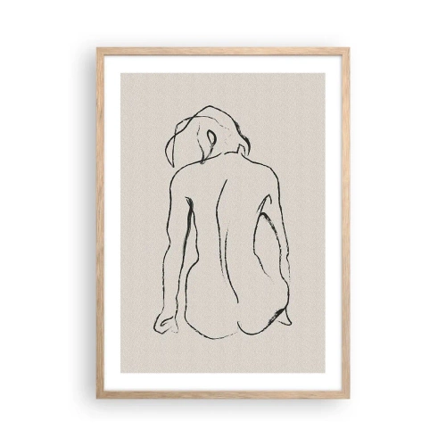 Poster in cornice rovere chiaro - Nudo di ragazza - 50x70 cm