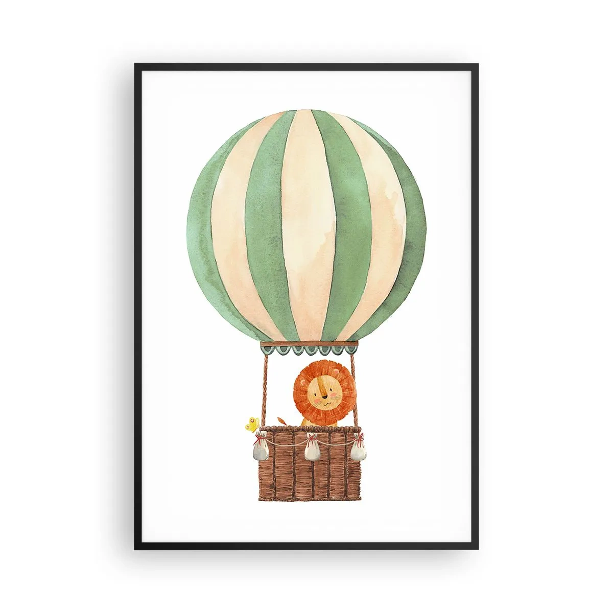 Poster in cornice nera - I viaggi del leone - 70x100 cm