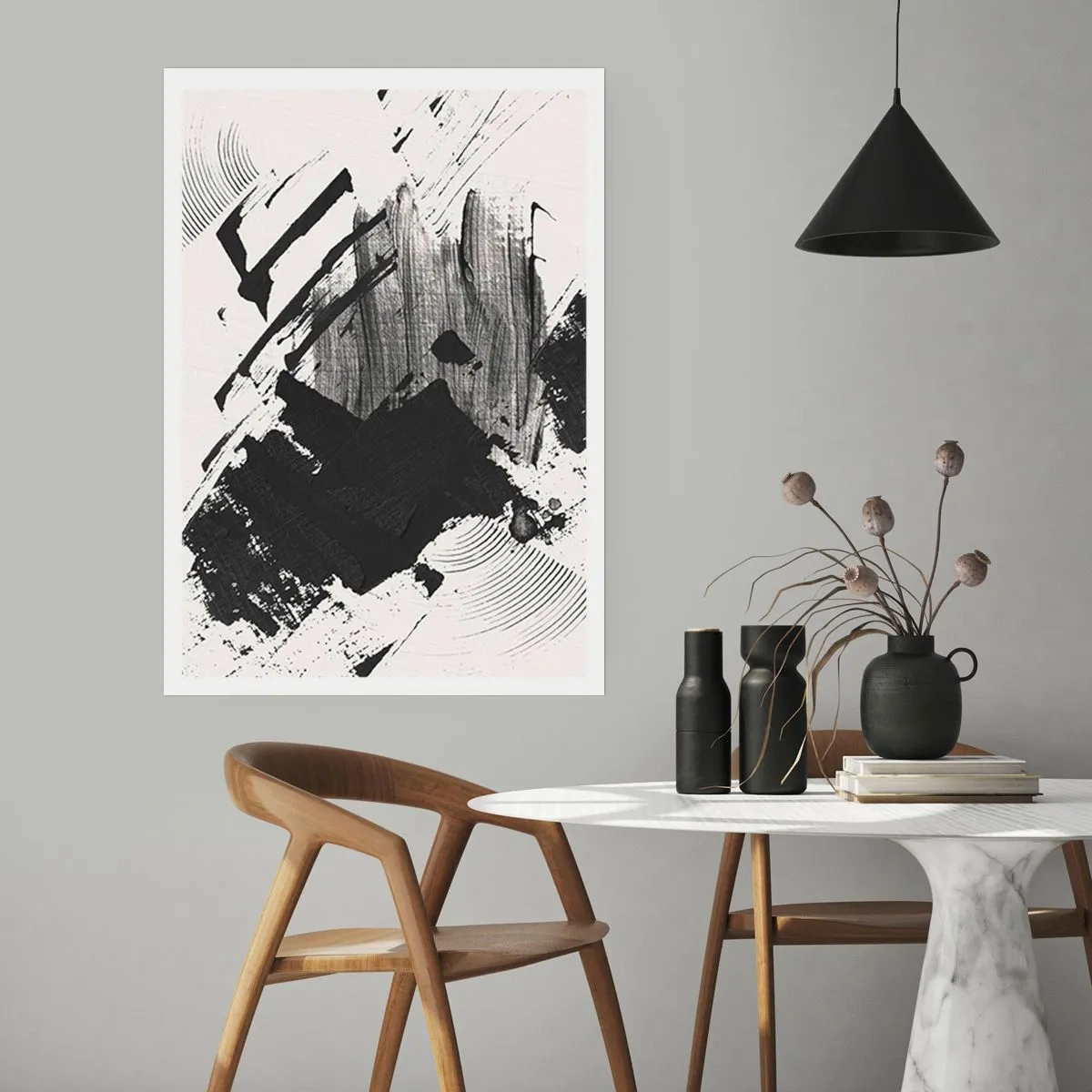 Poster - Astrazione: espressione di nero - 30x40 cm