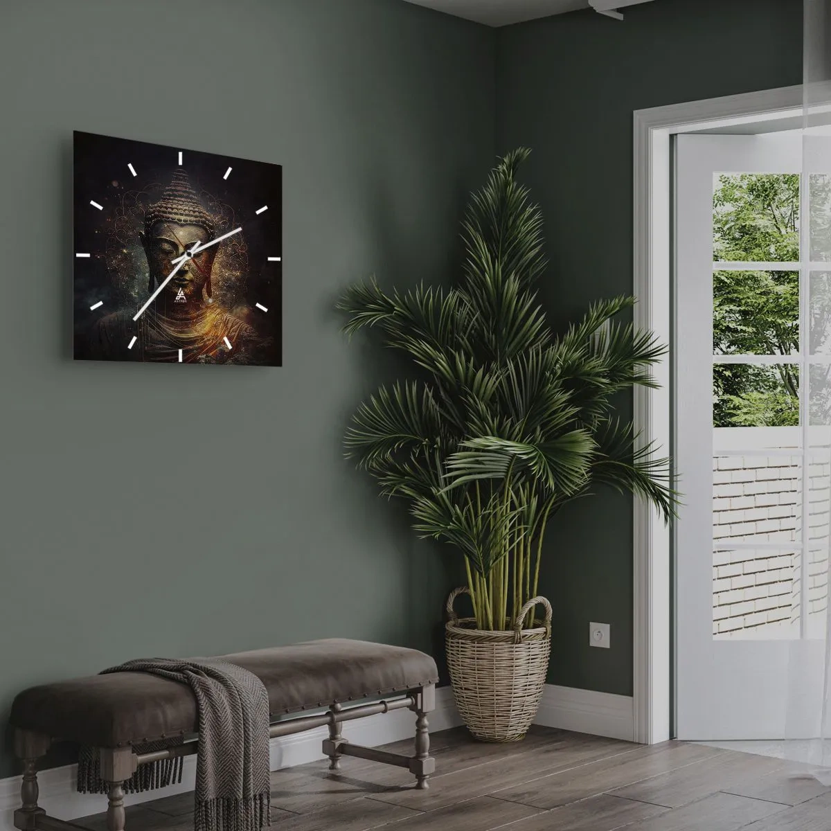 Orologio da parete - Orologio in Vetro - Equilibrio spirituale - 30x30 cm