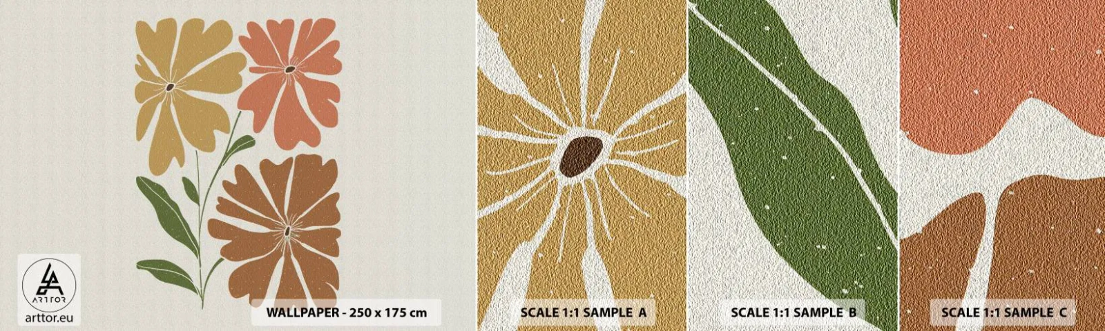Campione Di Fotomurale Standard Eco - Natura e geometria - Boho, Fiori, Minimalismo - 100x30 cm