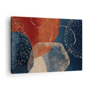 Quadro su tela - Stampe su Tela - Forme astratte nelle tonalità del rosso e del blu - 70x50cm - La leggerezza dell'essere - Decorazione murale moderna per soggiorno e camera da letto ARTTOR