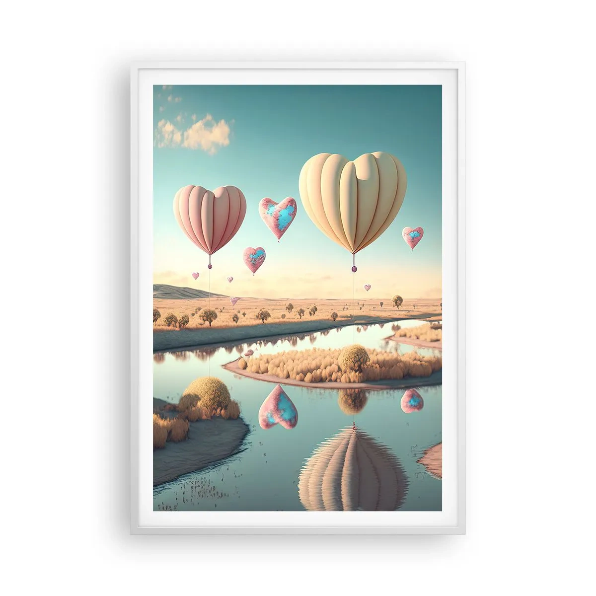 Poster in cornice bianca - L'amore permette di volare - 70x100 cm