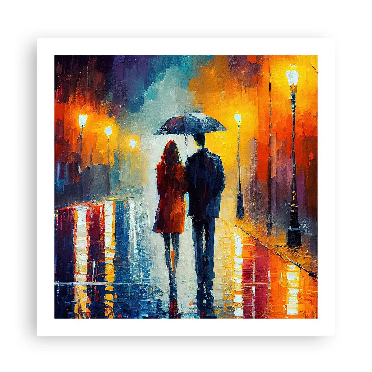 Poster - Insieme la notte è colorata - 60x60 cm