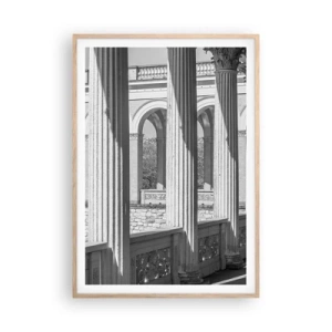 Poster in cornice rovere chiaro - Portico soleggiato - 70x100 cm