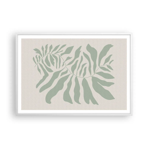 Poster in cornice bianca - Ramo smeraldo - 100x70 cm