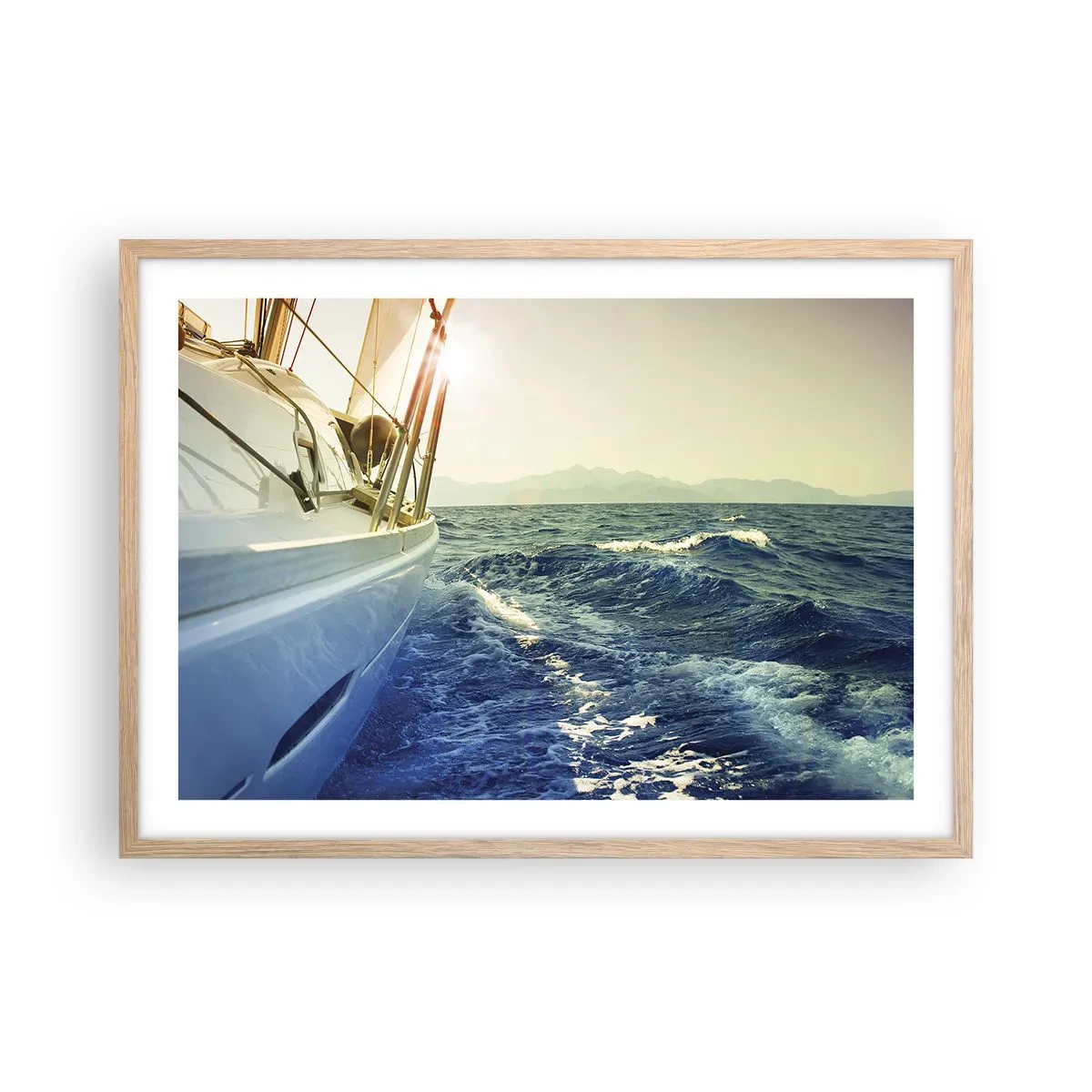 Poster in cornice rovere chiaro - Verso l'avventura - 70x50 cm