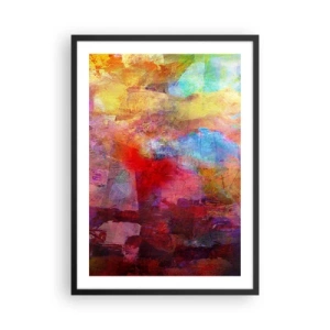 Poster in cornice nera - Composizioni astratte ricche di colori e dinamiche - 50x70cm - Guardando dentro all'arcobaleno - Decorazione murale moderna per soggiorno e camera da letto ARTTOR