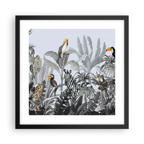 Poster in cornice nera - Favola africana - 40x40 cm