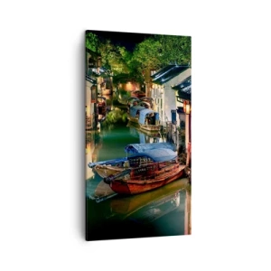 Quadro su tela - Stampe su Tela - Sera in una via cinese - 45x80 cm