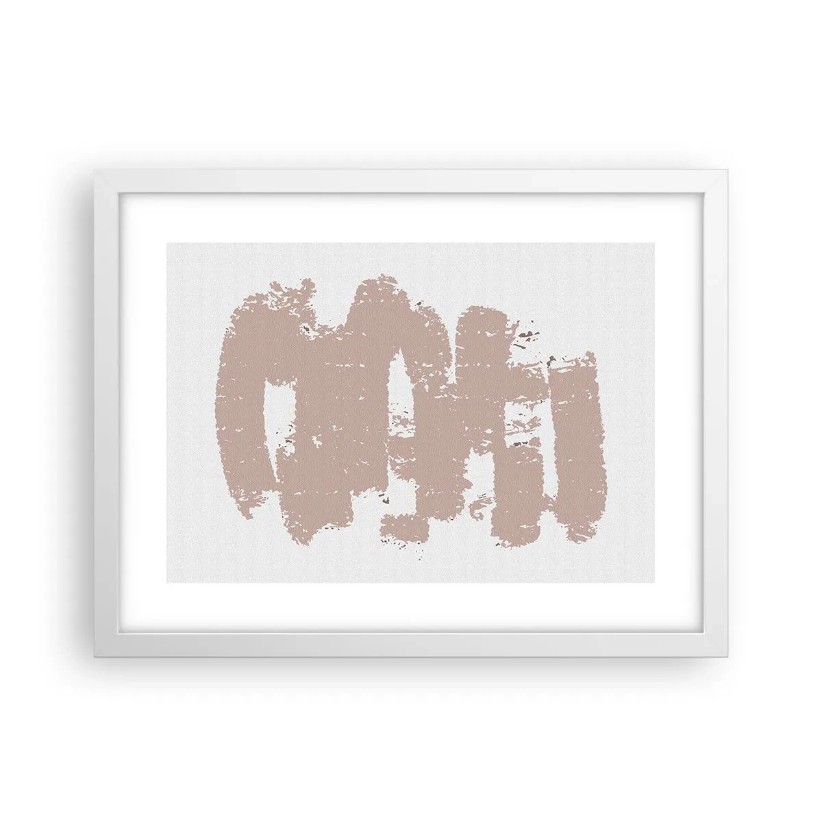 Poster in cornice bianca - Astrazione in un rosa mite - 40x30 cm