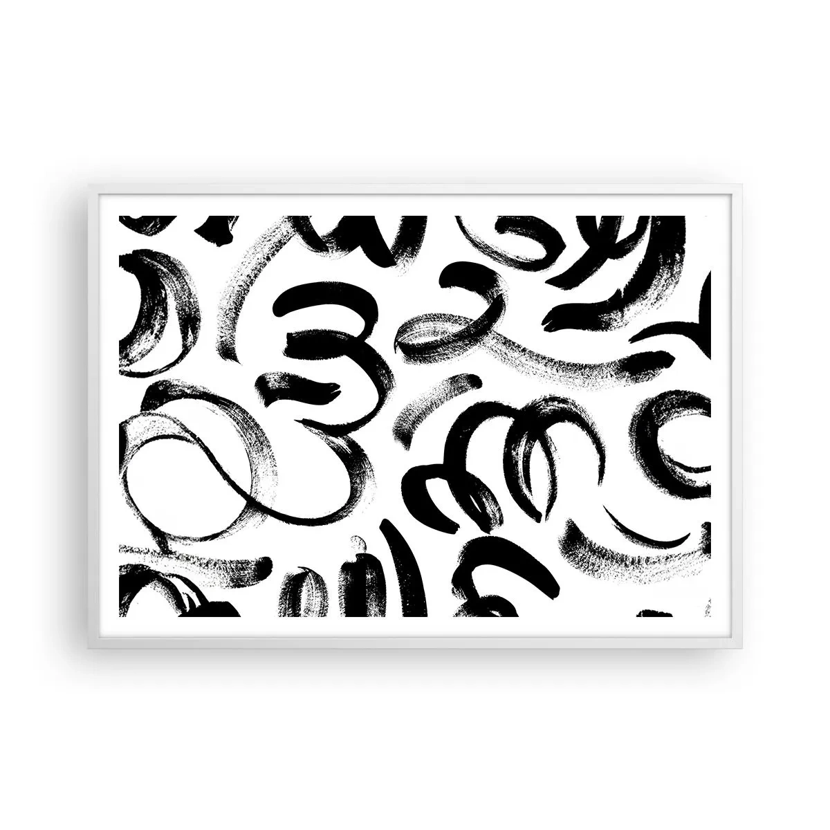 Poster in cornice bianca - Nero su bianco - 100x70 cm