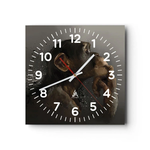 Orologio da parete - Orologio in Vetro - Sicuramente un pensatore - 40x40 cm
