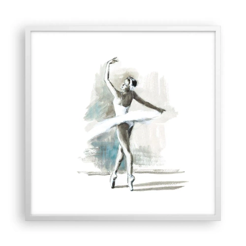 Poster in cornice bianca - Tramutata in un cigno - 60x60 cm