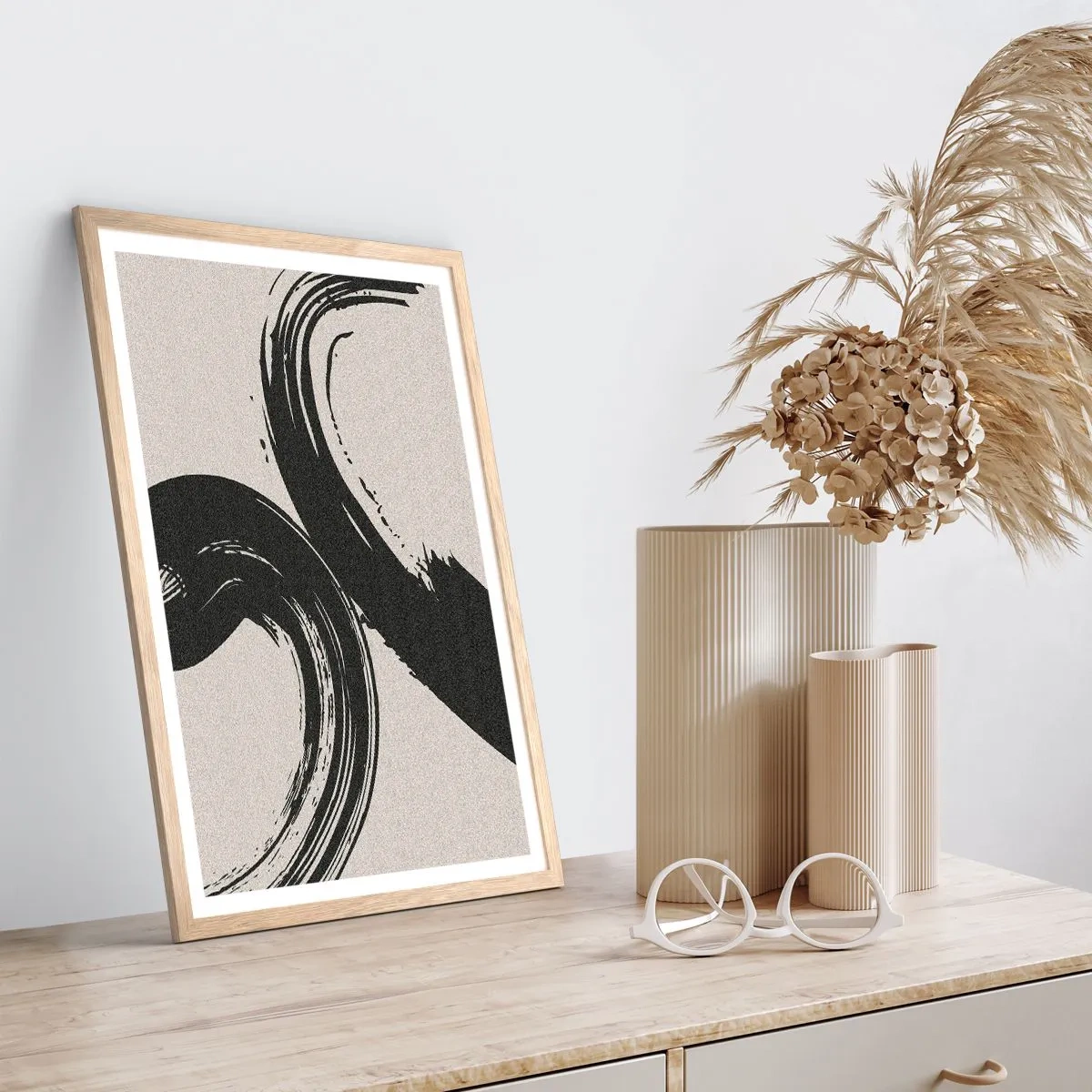 Poster in cornice rovere chiaro - Energico e circolare - 61x91 cm