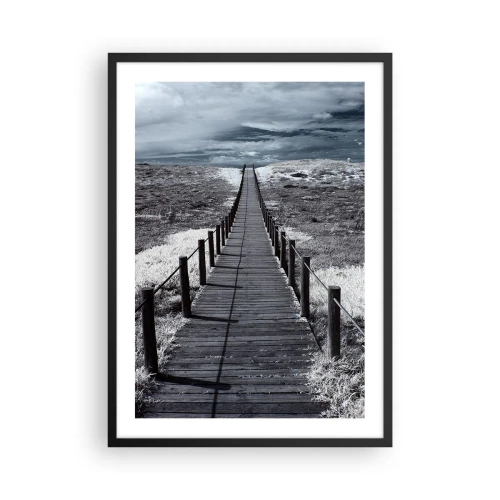 Poster in cornice nera - Un sentiero di legno verso l'ignoto - 50x70cm - Sulla riva - Decorazione murale moderna per soggiorno e camera da letto ARTTOR