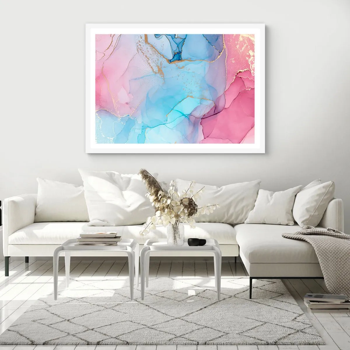 Poster in cornice bianca - Incontro e compenetrazione - 40x30 cm