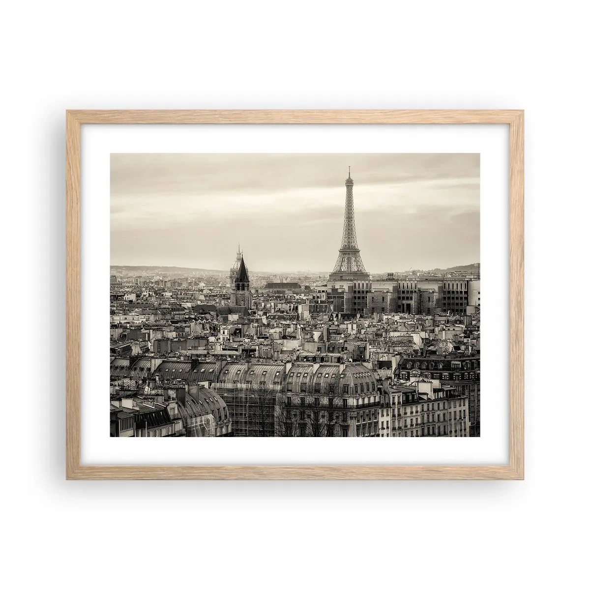 Poster in cornice rovere chiaro - Sui tetti di Parigi - 50x40 cm